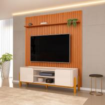 Painel Trento com Bancada Cher para TV até 65 Polegadas DJ Móveis Freijó Off White