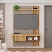 Painel Tv 45 Pol 120cm Bancada Suspensa Ripado Luana C01 - D'rossi Cor Fendi/buriti Painel Tv 45 Pol 120cm Bancada Suspensa Ripado Luana C01 - D'rossi Cor Fendi/buriti