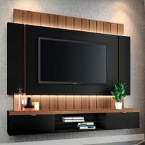 Painel Tv 55 180cm Bancada Suspensa Illusion Preto-castanho - Hb Móveis Painel Tv 55 180cm Bancada Suspensa Illusion Preto-castanho - Hb Móveis