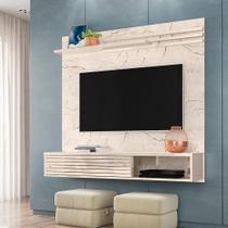 Painel Tv 55 Pol 136cm Bancada Suspensa Para Sala Briven Calacata-off White M20 - D'rossi