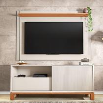 Painel Tv 55 Pol 150cm Com Rack Bancada Para Sala Visari C01 - D'rossi Cor Off White/freijó Painel Tv 55 Pol 150cm Com Rack Bancada Para Sala Visari C01 - D'rossi Cor Off White/freijó