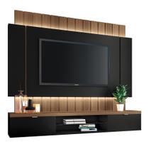 Painel TV 55 Pol 180cm Bancada Suspensa Illuna H01 Off/Castanho - Mpozenato