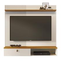 Painel TV 55 Pol e Bancada Suspensa Talyn Z10 Off/Cinamomo - Mpozenato