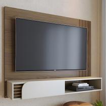 Painel TV 60 Pol e Bancada Suspensa Madrid Amêndoa/Off White C05 - Mpozenato