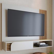 Painel TV 60 Pol e Bancada Suspensa Madrid Off White/Freijó C05 - Mpozenato