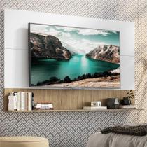 Painel TV 65" com Prateleira Amsterdã Up Multimóveis Branco/Rustic