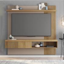 Painel TV 65 Pol 180cm Bancada Suspensa Ripado Luana Fendi/Buriti C01 - D'Rossi Painel TV 65 Pol 180cm Bancada Suspensa Ripado Luana Fendi/Buriti C01 - D'Rossi
