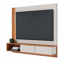 Painel Tv 65 Pol 180cm Bancada Suspensa Ripado Manacá C04 - D'rossi Cor Off White Matte E Freijó Painel Tv 65 Pol 180cm Bancada Suspensa Ripado Manacá C04 - D'rossi Cor Off White Matte E Freijó