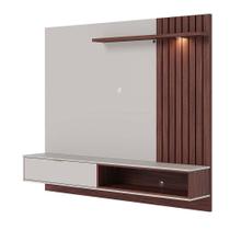 Painel Tv 65 Pol 180cm Bancada Suspensa Zurique C04 - D'rossi Off White E Nogueira Real