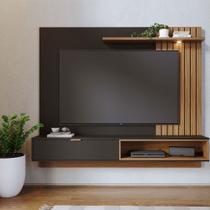 Painel Tv 65 Pol 180cm Bancada Suspensa Zurique Preto Fosco-noce Milano C04 - D'rossi Painel Tv 65 Pol 180cm Bancada Suspensa Zurique Preto Fosco-noce Milano C04 - D'rossi