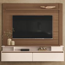 Painel Tv 65 Pol 181cm Bancada Suspensa Walle Castanho/Off H01 - Mpozenato