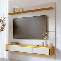Painel Tv 65 Pol Bancada Suspensa 180cm com Led Tath Off/Naturale C05 - Mpozenato Painel Tv 65 Pol Bancada Suspensa 180cm com Led Tath Off/Naturale C05 - Mpozenato