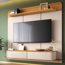 Painel TV 70 Pol 180cm Bancada Suspensa Galax Off/Cinamomo - HB Móveis