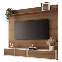 Painel TV 70 Pol 180cm Bancada Suspensa Mone H01 Off/Castanho - Mpozenato Painel TV 70 Pol 180cm Bancada Suspensa Mone H01 Off/Castanho - Mpozenato