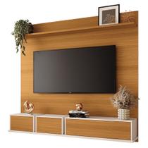 Painel TV 70 Pol 180cm Bancada Suspensa Mone H01 Off/Cinamomo - Mpozenato