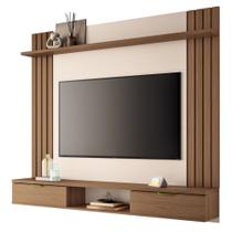 Painel TV 70 Pol 180cm Bancada Suspensa Solle H01 Off/Castanho - Mpozenato Painel TV 70 Pol 180cm Bancada Suspensa Solle H01 Off/Castanho - Mpozenato