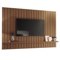Painel TV 70 Pol 200cm Suspenso Ripado Like H01 Castanho - Mpozenato Painel TV 70 Pol 200cm Suspenso Ripado Like H01 Castanho - Mpozenato