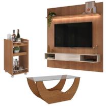 Painel TV 75" c/ Mesas BBO3 Arly Cinamomo