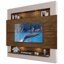 Painel Tv 75 Polegadas Com Luzes Led Riviera Malbec Off White