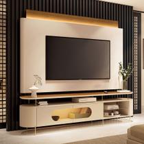 Painel TV 85 Pol e Rack Bancada Dalya Off/Cinamomo H01 - Mpozenato Painel TV 85 Pol e Rack Bancada Dalya Off/Cinamomo H01 - Mpozenato