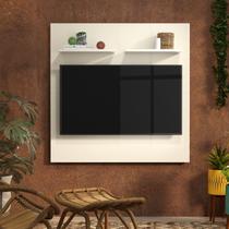 Painel tv até 32 polegadas Madri com prateleira cor Off white - JM Casa e Moveis