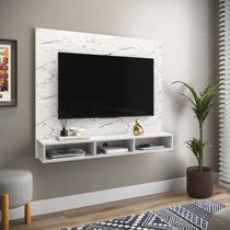 Painel Tv até 50 Polegadas com Prateleira Suspensa e Nicho Preto Lojas GK