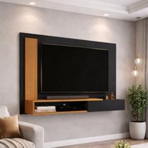 Painel TV até 50 Polegadas Math Preto Nature MJM Casa dos móveis Painel TV até 50 Polegadas Math Preto Nature MJM Casa dos móveis