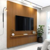 Painel TV Até 75" Ripado Egeo Com Prateleira 1,80m