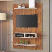Painel Tv Byte P/TV ate 50 Polegadas C/ 2 Nichos -2 Prateleiras - Off White/Mel