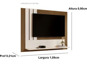 Painel TV Sala Até 43 Polegadas Summer - Nature / Off White - JM Casa dos Moveis - JM Casa dos Móveis