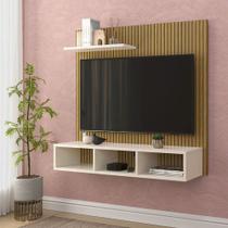 Painel Tv Smart 32 Polegadas Gold Ripado com Nichos - MOVEIS BARBOZA