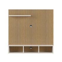 Painel Tv Smart 32 Polegadas Gold Ripado com Nichos Off White-GKMOVEIS