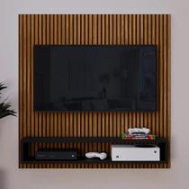 Painel Tv Smart 32 Polegadas Gold Ripado Preto com Nichos - MOVEIS BARBOZA Painel Tv Smart 32 Polegadas Gold Ripado Preto com Nichos - MOVEIS BARBOZA