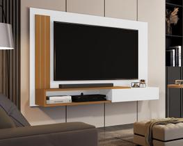 Painel TV Smart Luxo até 50 P Gomes com porta cor Branco / Nature- JM Casa dos Moveis