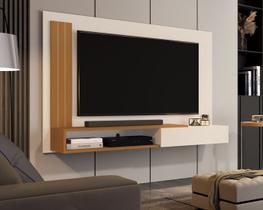 Painel TV Smart Luxo até 50 P Gomes com porta cor Off white / Nature- JM Casa dos Moveis