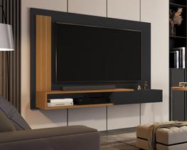 Painel TV Smart Luxo até 50 P Gomes com porta cor Preto / Nature- JM Casa dos Moveis - JM Casa dos Móveis