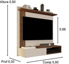 Painel TV Turyn até 32 Polegadas Off white / Freijó - JM Casa dos Moveis