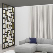 Painel Vazado Divisória MDF Napoli Preto Painel Vazado Divisória MDF Napoli Preto