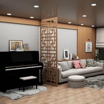 Painel Vazado Divisória MDF Shangai Crú Painel Vazado Divisória MDF Shangai Crú