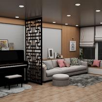 Painel Vazado Divisória MDF Shangai Preto