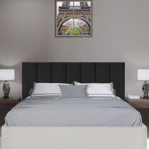 Painel Viuvinha Sofia comp 1,17 x 0,60 altura Preto para cama fixação dupla face