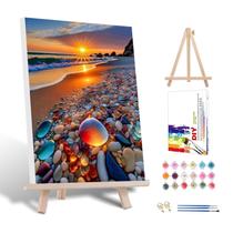 Paint by Numbers HITIRECOVI Beach com moldura e cavalete 30x40cm Paint by Numbers HITIRECOVI Beach com moldura e cavalete 30x40cm