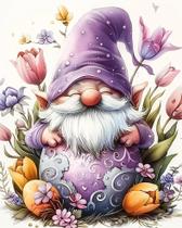 Paint by Numbers O pequeno gnomo e as flores com acrílico Paint by Numbers O pequeno gnomo e as flores com acrílico