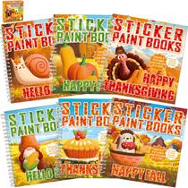 Paint by Sticker Books Crafts for Kids no Dia de Ação de Graças de 4 a 8 anos Paint by Sticker Books Crafts for Kids no Dia de Ação de Graças de 4 a 8 anos