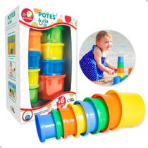 Pais & Filhos Brinquedo Infantil Potes De Empilhar E Encaixa