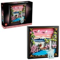 Paisagem japonesa lego art flores de cerejeiras 1892 peças 31218