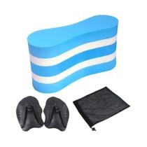 Palas De Natação Leves Com Alça Ajustável De 5 Camadas E Bolsa De Malha Para Treino Na Piscina