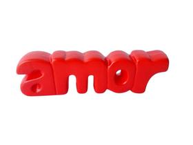 Palavra Amor de Ceramica cor Vermelho Dia dos Namorados - Decore Casa