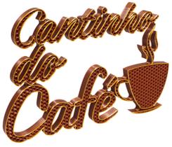 Palavra - Cantinho do Café Com Borda Dourada - Estilo Colmeia - 30cm - Coizás