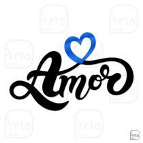 Palavra de Parede Decorativo Amor Coração Mdf 6mm 40x25cm